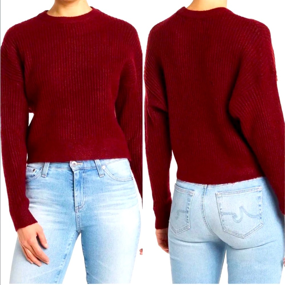Elodie - NWT - Ribbed Knit Sweater - Burgundy -Size: XL